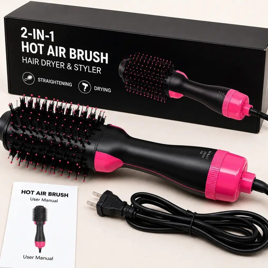 2-in-1 Hot Air Brush - Hair Dryer & Volumizing Style